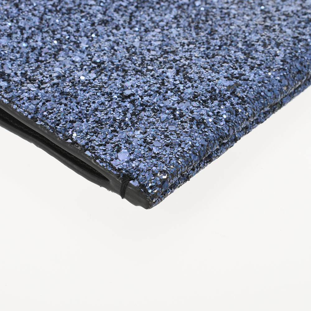 SAINT LAURENT Blue Leather Lame Clutch Bag - Picture 4 of 11